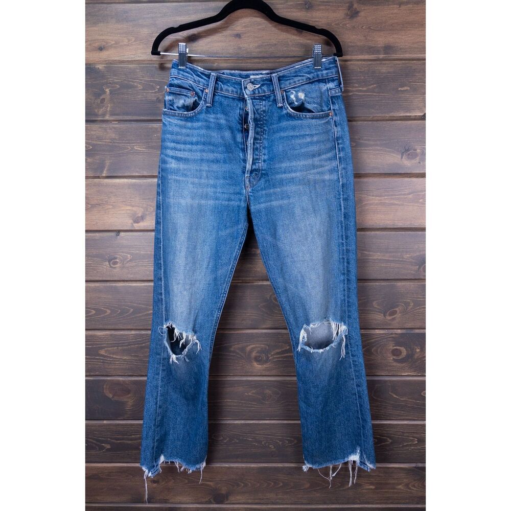 MOTHER Superior The Tripper Chew Cryin' Cowboys Distressed Jeans Size 28